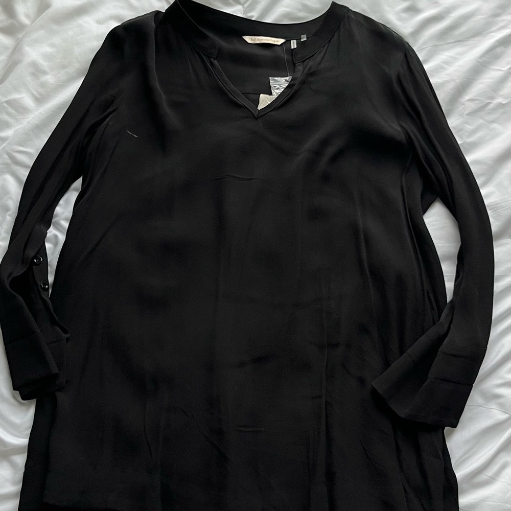Soft Surroundings Black 3/4 Sleeve Blouse